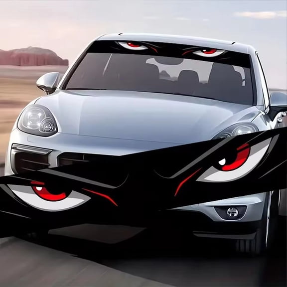 YIWEI Angry Eyes Car Decals, Stylish Cartoon Car Stickers, Unique Auto Decor