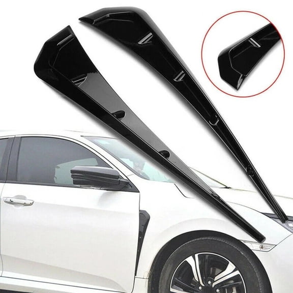 YIWEI Car Fender Side Vents Abs Carbon Fiber Spoiler Sticker Aerodynamic Wind Gills Trim Decor Universal Fit for Cars Trucks Suvs Black 2 Pack