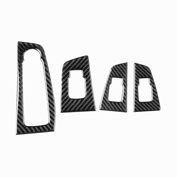 YIWEI Carbon Fiber Car Window Lift Switch Control Panel Trim for Bmw 1 Series F40 2 Series F44 2020-2024 Interior Cover Sticker Black