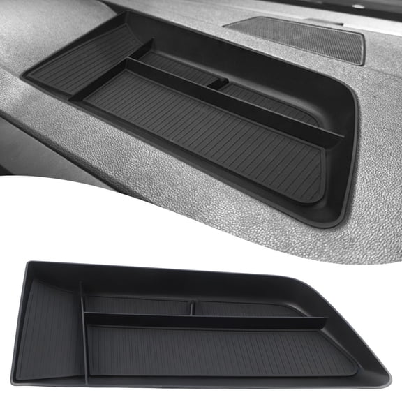 YIWEI Center Console Storage Box for Vw Taos 2022-2024, Custom Fit Dashboard Organizer Tray, Abs Plastic Car Interior Accessory for Screen Area Modification, Black