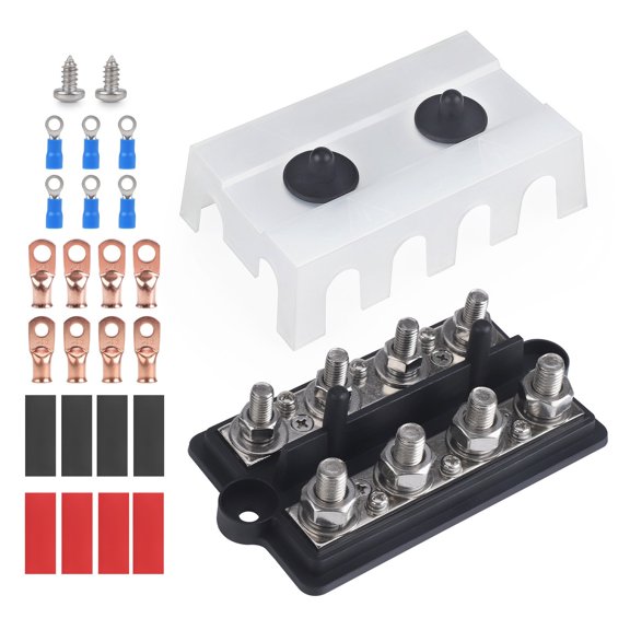 YIWEI Dual Bus Bar Set for M10 M8 4-Post Power Distribution Block for Rv Marine Boat