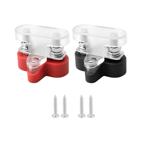 YIWEI M-Six Dual Terminal Post Connector Block Transparent Cover 48V Pair for Car Yacht