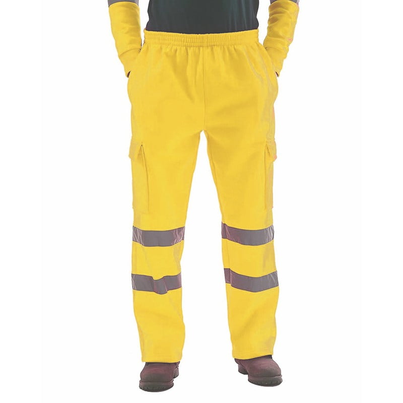 YIWEI Men's Reflective Cargo Pants Men Road Work Overalls Casual Pocket