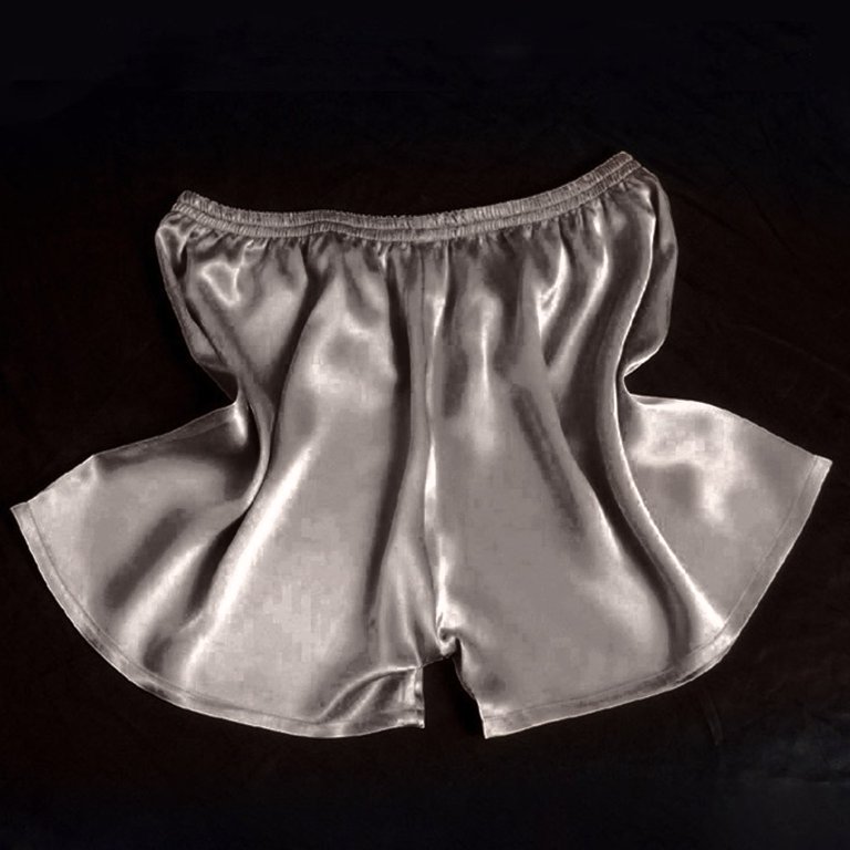 Silk Shorts Silver Grey