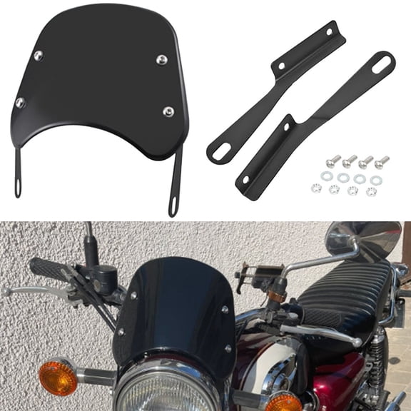 YIWEI Motorcycle Windshield Deflector for Honda for Kawasaki for Cafe Motorbike Motorcycle Windshield Wind Deflector