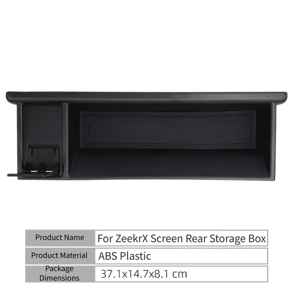 YIWEI Rear Screen Storage Box for Car Interior, Universal Plastic Organizer Bin for Dashboard Console Accessories, Easy Install Black Cargo Container for Most Vehicles