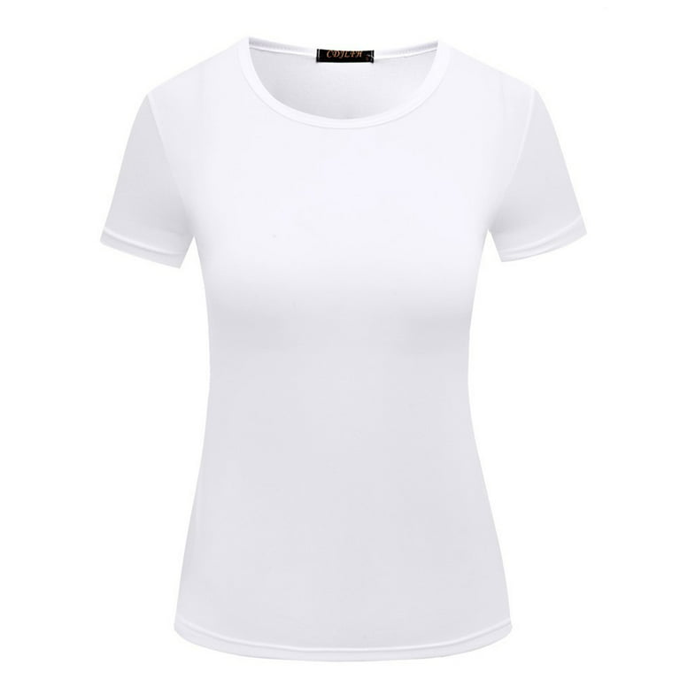 YiHWEI Women's Short Sleeve Sexy T-Shirt Women's Short Sleeve Cotton Short  Sleeve Crew Neck Shirt for Women, Casual T-Shirt Short Sleeve Tee Blouse  Tunic Top T-Shirt Tops, A Black, l : 
