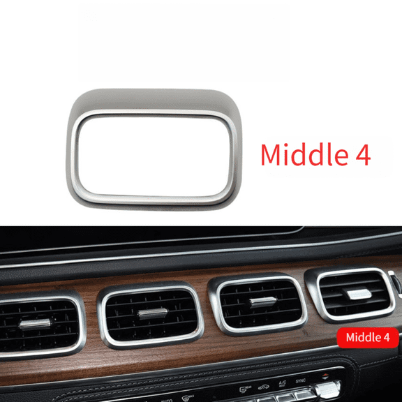 YIWEI Silver Car Center Console Panel for Mercedes-Benz Gle Gls Class W167 2020-2026, Upgraded Plastic Interior Trim Cover With Authentic Texture, Easy Installation Replacement Part 9.7X7Cm