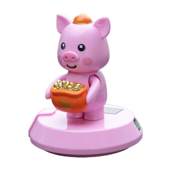 YIWEI Solar Powered Car Dashboard Ornament With Moving Hand, Cute Animal Figurine for Interior Decor, Rotating License Plate Cover for Parking Privacy, Abs Material No Residue Tape, Duck Style