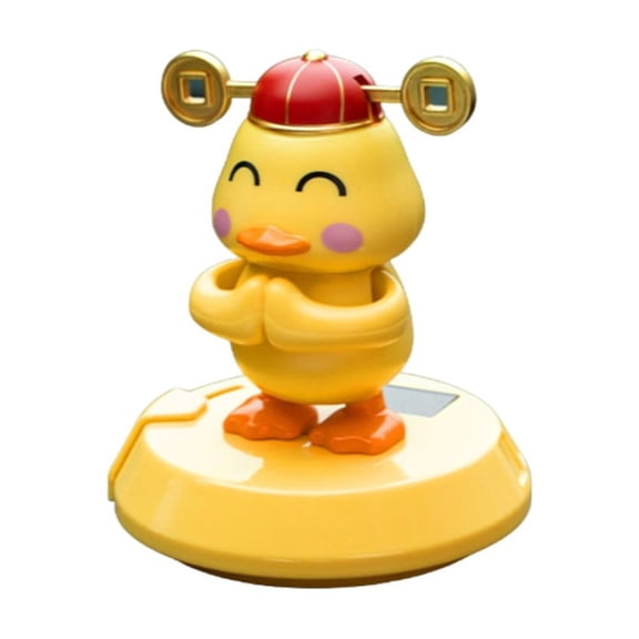 YIWEI Solar Powered Car Dashboard Ornament With Rotating License Plate Cover, Cute Animal Figurine for Auto Interior Decoration, No Trace Adhesive, Abs Material
