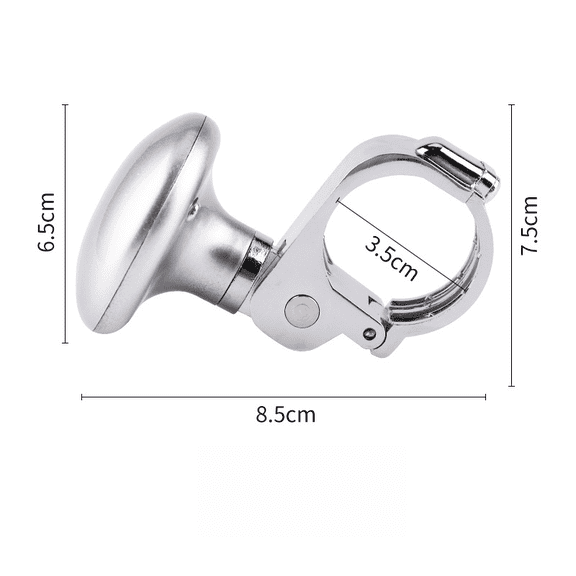 YIWEI Steering Wheel Assist Ball With 360 Degree Rotation, Foldable Car Spinner Knob for Easy One-Handed Turning, Universal Fit for Most Vehicles, Metal and Plastic Construction, Silver