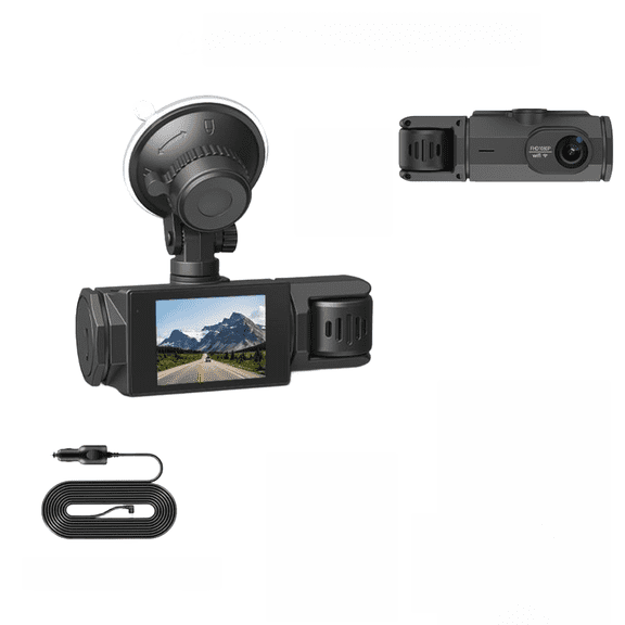 YIWEI Triple Lens 1080P Dash Camera With Wifi, Night Vision and Reversing View, Universal Car Dvr Recorder