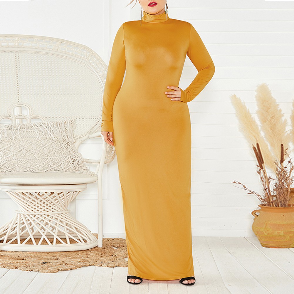 Long sleeve turtleneck dress clearance plus size