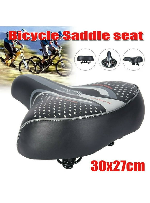 YIWULA Comfort Extra Wide Big Bum Bike Bicycle Gel Soft Pad Saddle Seat Sporty Black