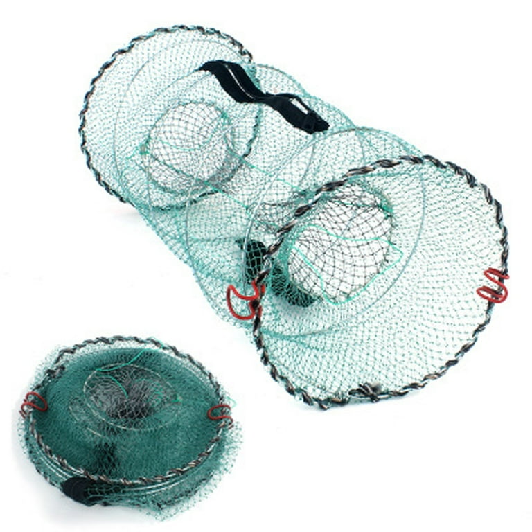 Yiwula Folded Fishing Net Trap Portable Zipper Bait for Shrimp Crayfish Crab Baits, Size: 25, As Shown