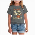 thumbnail image 1 of YIWULA Girl Halloween Shirt Bow/Pumpkin T-Shirt Top Fall Halloween Outfit(5-6 Years,Grey), 1 of 7