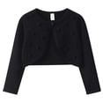 thumbnail image 1 of YIWULA Girls Cardigan Kids Long Sleeve Knit Dress Cover Up Tops Toddler Sweater(1-2 Years,Black), 1 of 5