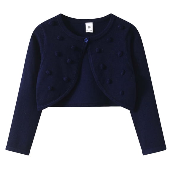 YIWULA Girls Cardigan Kids Long Sleeve Knit Dress Cover Up Tops Toddler Sweater(7-8 Years,Blue)