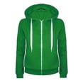 thumbnail image 1 of YIWULA Hoodie Womens Fall Long Sleeve Zip Up Hooded Sweatshirts Casual Solid Color Jackets Fashion Tops with Pockets(Green,XXL), 1 of 5