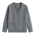 thumbnail image 1 of YIWULA Kids' Cardigan Sweater School Uniform Boys' V Neck Button Cardigan Girl Long Sleeve Knit Tops(2-4 Years,Light Gray), 1 of 3