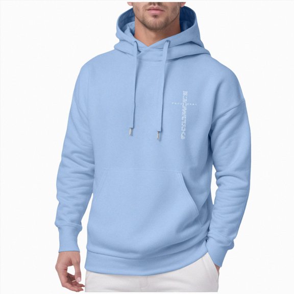 YIWULA Men's Zip-up Hoodie, Fleece Full-zip Hoodie for Men, Hooded Sweatshirt(L,Blue)