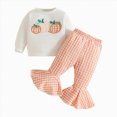 thumbnail image 1 of YIWULA Toddler Baby Girl Halloween Outfit Fall Pullover Sweatshirt Top Flared Pants Set Cute 2 Piece Bell Bottom Outfit(2-3 Years,White), 1 of 4