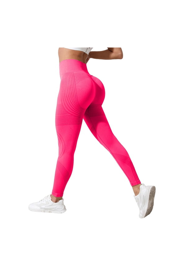 3D Leggings Anti Cellulite for Women, Slimove 3D Leggings with Resistance Bands, Shapewear Yoga Fitness Sport Pants(Hot Pink,S)