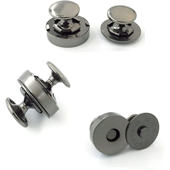 YIXI-SBest 20 Sets 14Mm Coppery Strong Magnetic Button Clasp Round Snaps Diy Craft Sets For Sewing Gunmetal