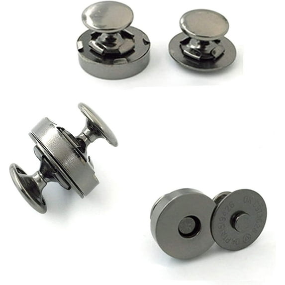 YIXI-SBest 20 Sets 18Mm Coppery Strong Magnetic Button Clasp Round Snaps Diy Craft Sets For Sewing Gunmetal
