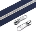 thumbnail image 1 of YIXI-SBest Metallic Nylon Coil Zippers #5 10 Yards Sewing Zippers Bulk DIY Zipper by The Yard Bulk with 20PCS Zipper Slider for DIY Sewing(Silver Teeth Blue Tape), 1 of 4