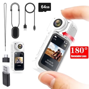 MARVUE Thumb Action Camera 2.7K HD 1.47”IPS Display with Magnetic Neck Strap, White