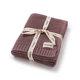 thumbnail image 1 of YIXPOH Organic Ribbed Baby Swaddle Blanket - 100% Soft Cotton Knit for Boys Girls Stroller Cuddle Blanket for Newborns Light Coffee, 1 of 9