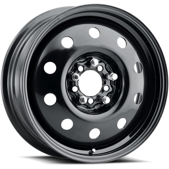 YIXUAN 83B FWD Black Mod 17x7" Steel Wheel 5x110 & 5x120 Bolt Patterns, +38mm Offset, 5.5" BS Satin Black Bolt-on OE Replacement for FWD/AWD/SUV/CUV