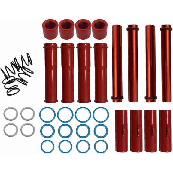 YIXUAN Adjustable Pushrods Cover Kit for 1999-2017 Harley Twin Cam Models (FLST/FXST), Complete Push Rod Cover Installation, Red