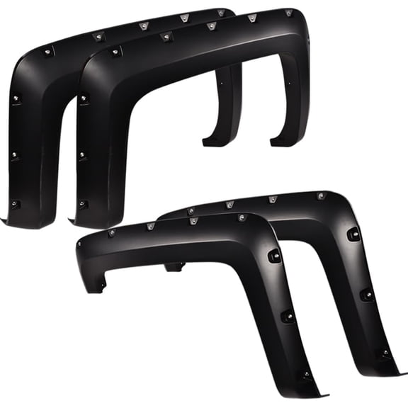 YIXUAN Fender Flares 4 Pieces Smooth Pocket Rivet for Chevy Silverado 2500HD 3500HD 2014-2018 Long Bed Regular and Extended Cab