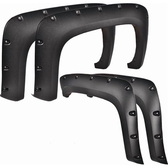 YIXUAN Fender Flares 4 Pieces Textured Pocket Rivet for Chevy Silverado 1500 2500HD 3500HD 2007-2013 Long Bed Fleetside