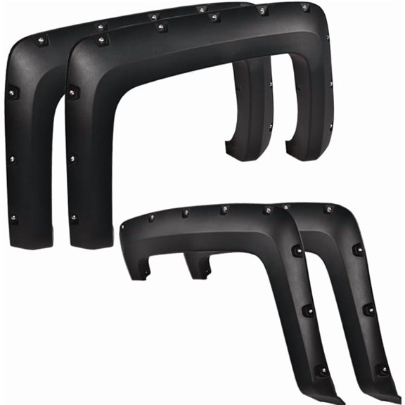 YIXUAN Fender Flares 4 Pieces Textured Pocket Rivet for Chevy Silverado 2500HD 3500HD 2014-2018 Long Bed Regular and Extended Cab
