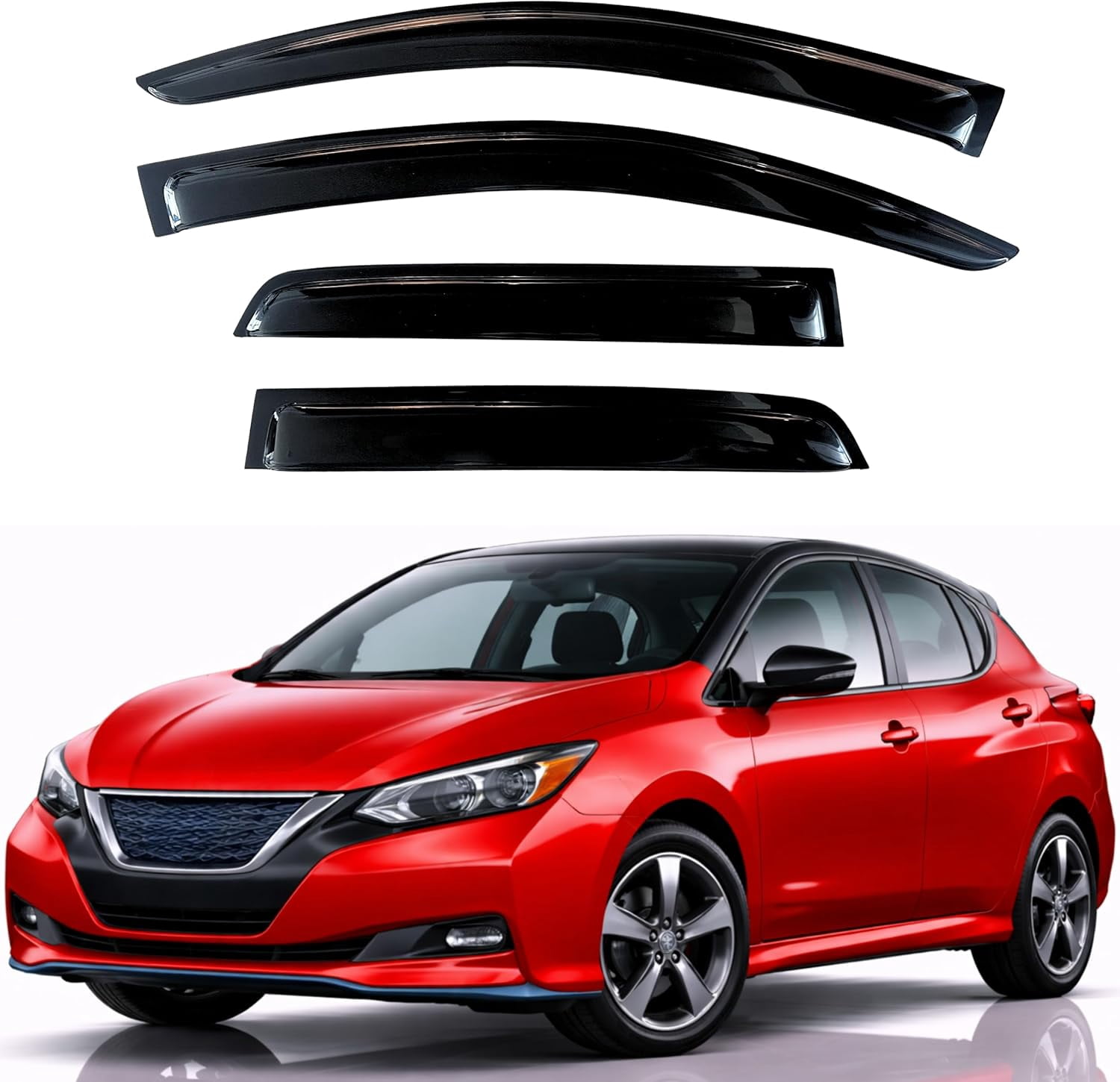 YIXUAN Out-Channel Rain Guards for 2018-2025 Nissan Leaf – Window ...