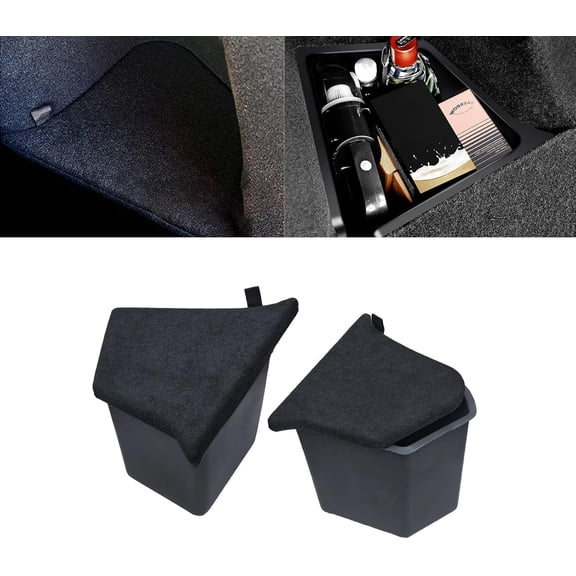 YIXUAN Rear Trunk Side Storage Bin Grocery Box w/ Lid & Packet Holder Fits Tesla Model Y (5-Seat, After July 2022) 2022-2025