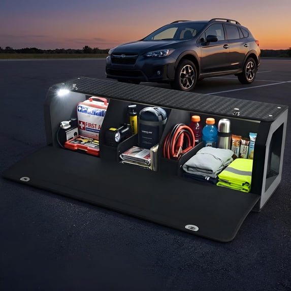 YIXUAN Trunk Storage Box w/ LED Light for Subaru Crosstrek 2024-2025 ...