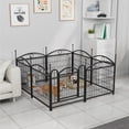 thumbnail image 1 of YIYADO 24" 8-Panel Metal Dog Playpen with Door, Foldable Heavy Duty Dog Fence Exercise Pen for Large Medium Small Dogs, Indoor Outdoor Pet Playpen for Yard, RV, Camping, 1 of 6