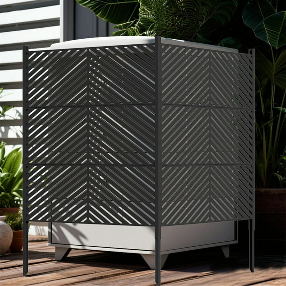 YIYADO 47 x 47 inch Outdoor Privacy Screen Fence Panels  All-Weather No-Dig Fence Kit for Air Conditioner, Trash Can, Pool Equipment Enclosure