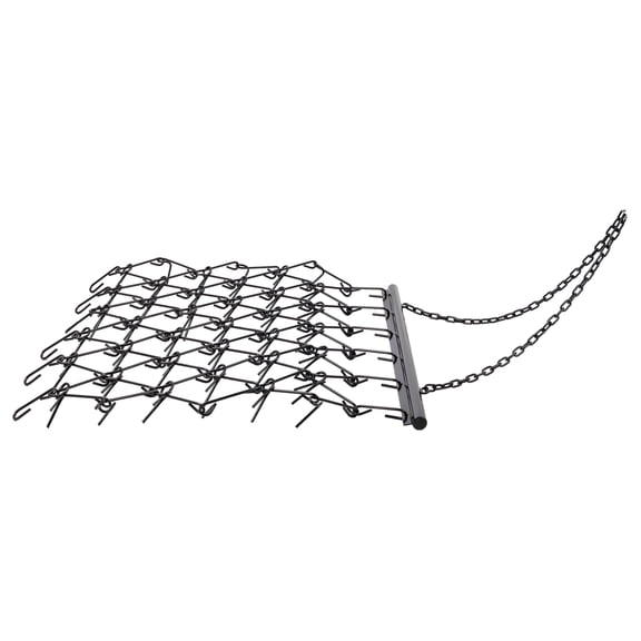 YIYADO 5FT x 4.5FT Heavy-Duty Steel Drag Harrow, Black Powder Coated Chain Field Leveling Rake, Universal Tow Harrow Compatible with ATV UTV Compact Utility Tractors