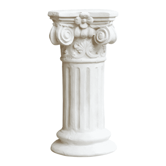 YIYADO Garden Decorative Column, 12" Retro White Ancient Greek Corinthian Roman Column, Indoor Outdoor Resin Pedestal Stand for Wedding Dining Table Garden Entryway Decor