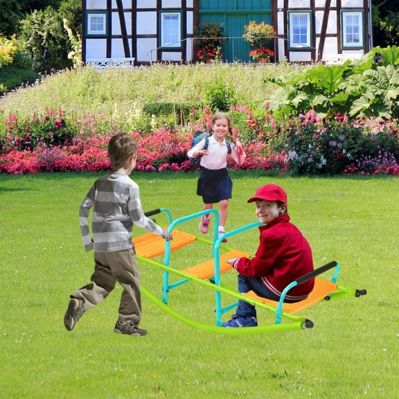YIYADO Outdoor Seesaw, Rocking Design, Easy to Disassemble and Assemble, High-Density Polyethylene, Steel Pipe, Suitable for Children Aged 2-6