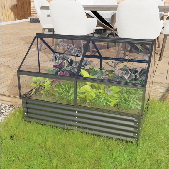 YIYADO Outdoor Vegetable Bin, UV Protection, Large Greenhouse, Elevated, 68.7" x 45" x 51.5"