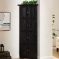 thumbnail image 1 of YIYADO Storage Cabinet, 4 Shelf 72" Corner Kitchen Pantry Storage Cabinet with 8 Doors, Home Farmhouse Bookshelf Cabinet, Black, 1 of 6