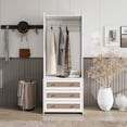 thumbnail image 1 of YIYADO Wardrobe with 3 Drawers High Wardrobe Wardrobe with Rattan for Living Room, Bedroom Storage Cabinet, 1 of 6