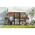 thumbnail image 1 of YIYADOLarge Outdoor Wooden Cat Villa Cage with 2 Plant Stands, Multi-Level Cat Playpen, Weather-Resistant Roof, Resting Box, Climbing Ramps & Wire Mesh for Backyard Patio, Black, 1 of 6