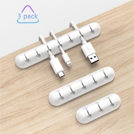 YIYI GUO Cable Clips with USB Cable Holder, White, 3 Pack